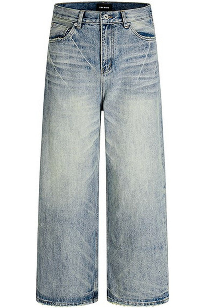 Whiskered Cleanfit Baggy Jeans