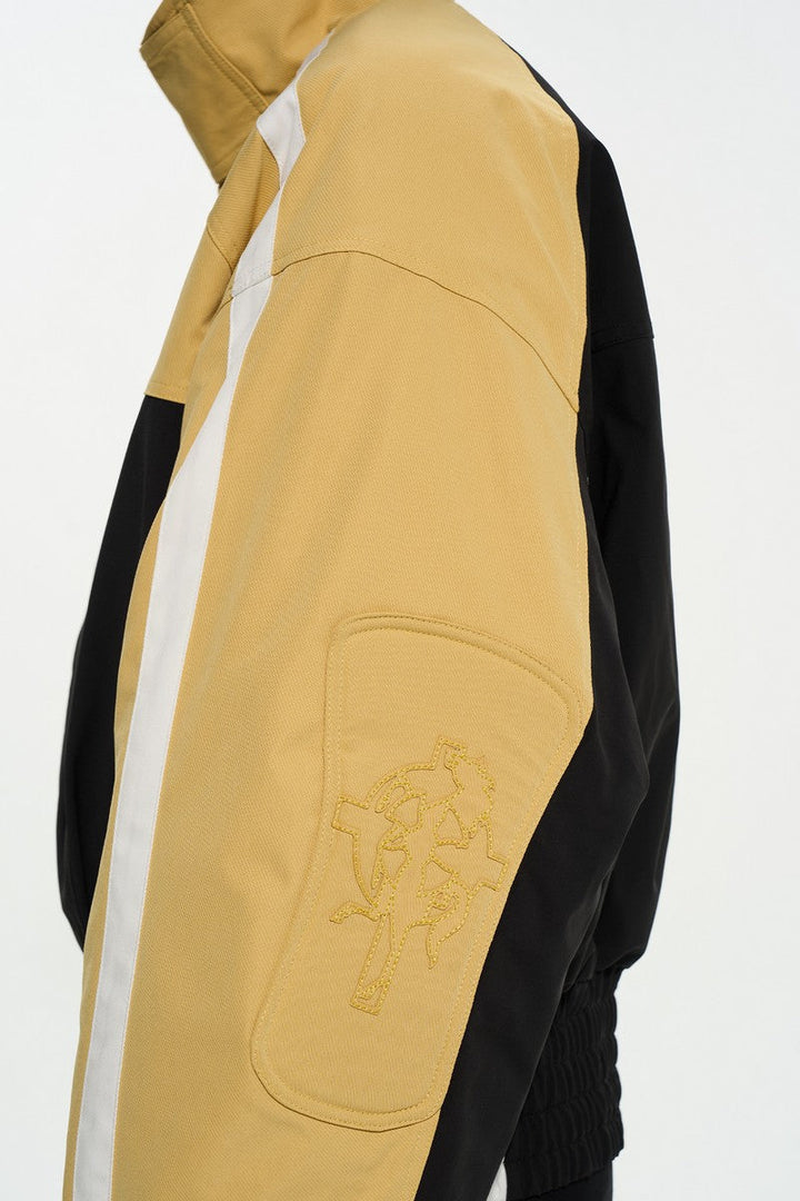 Colorblock Cropped Biker Jacket