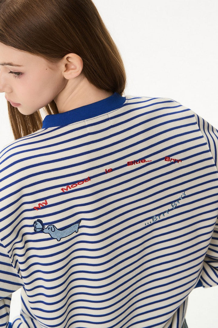 Nautical Stripe Embroidered Tee