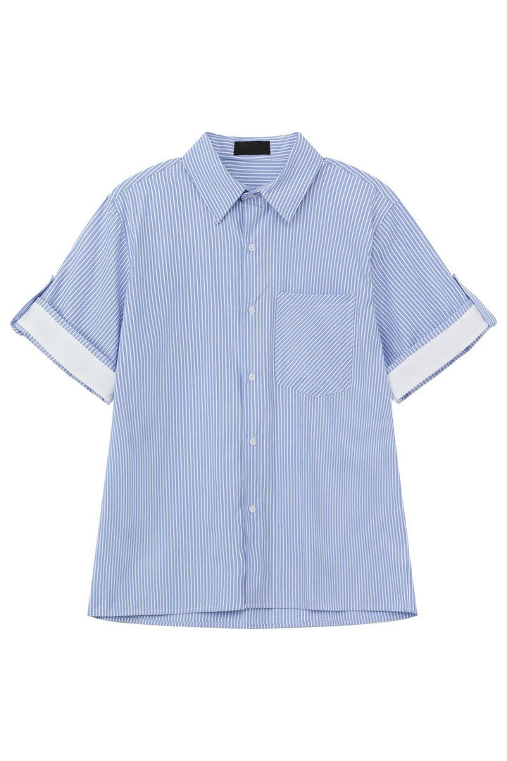 Washed Cotton Striped Shirt