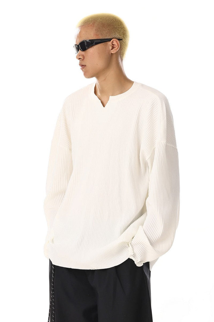 V Neck Drape Long Sleeve Tee
