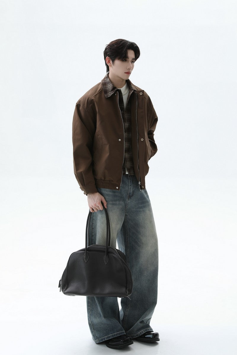 Plaid Layered Look Casual Jacket