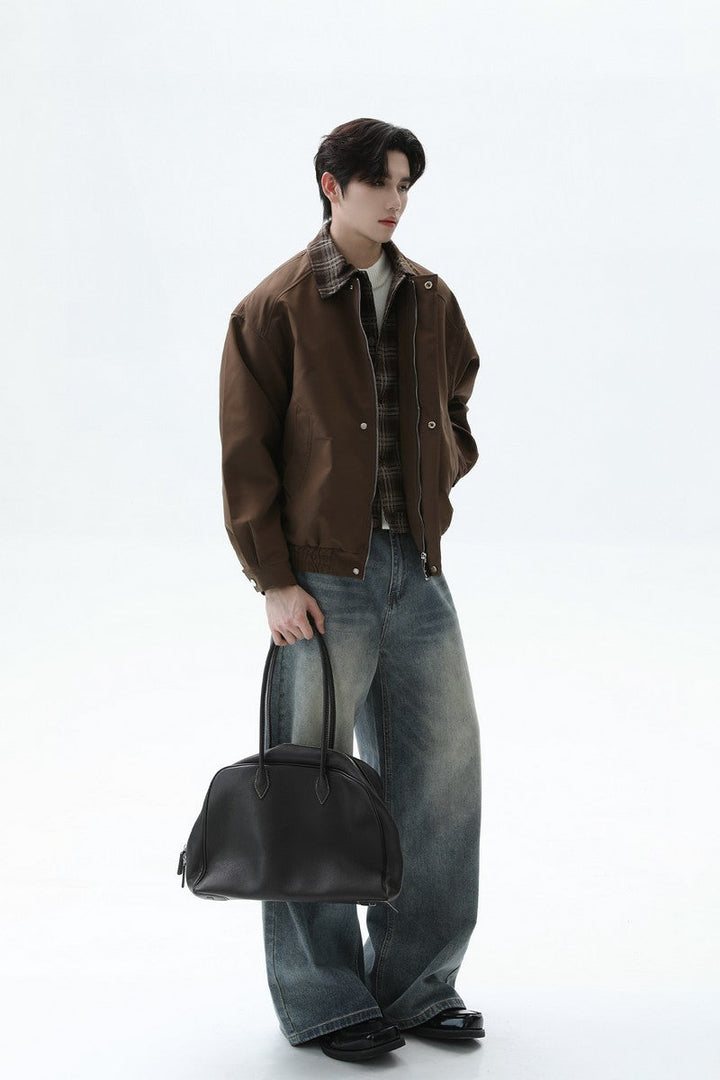 Plaid Layered Look Casual Jacket