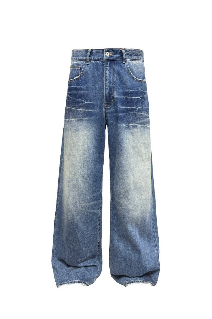 Wave Wash Straight Leg Jeans