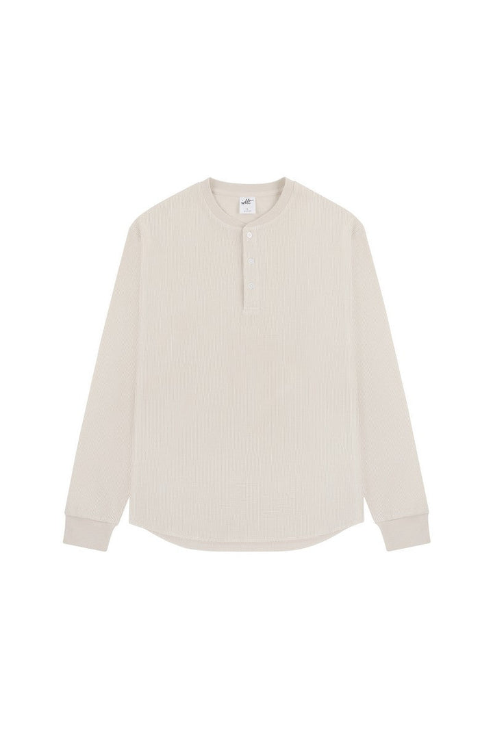 Waffle Henley Long Sleeve Tee