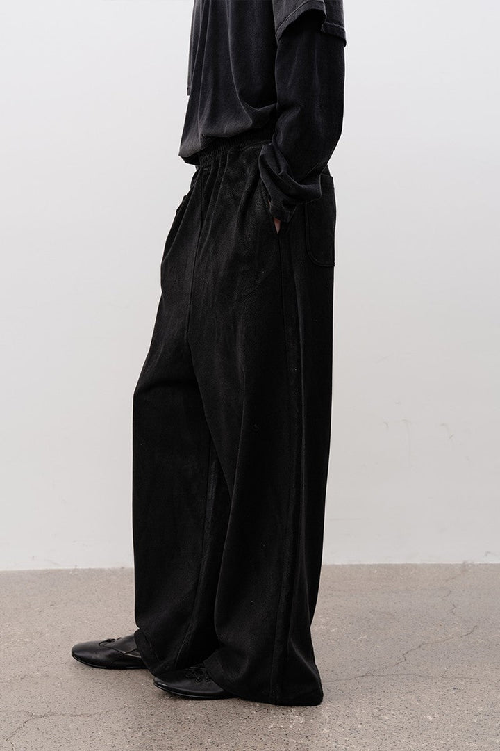 Waxed Low Crotch Sweatpants