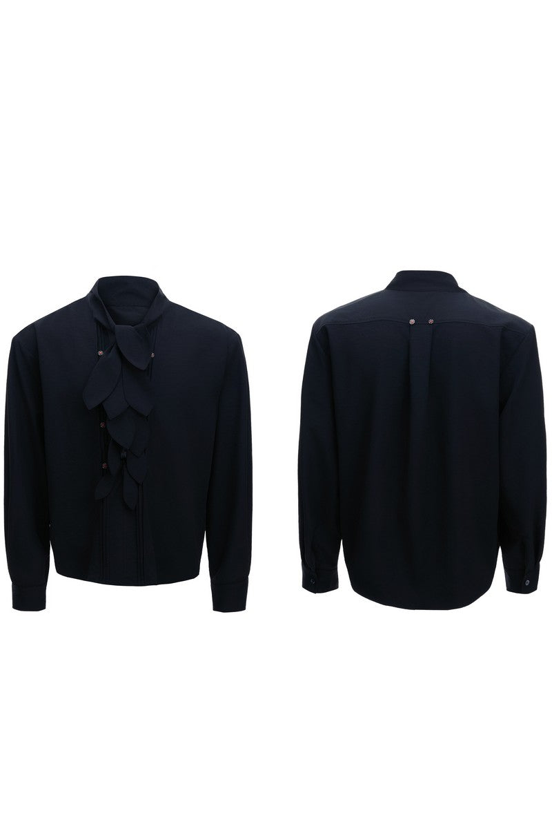 Scarf Neck Silk Shirt