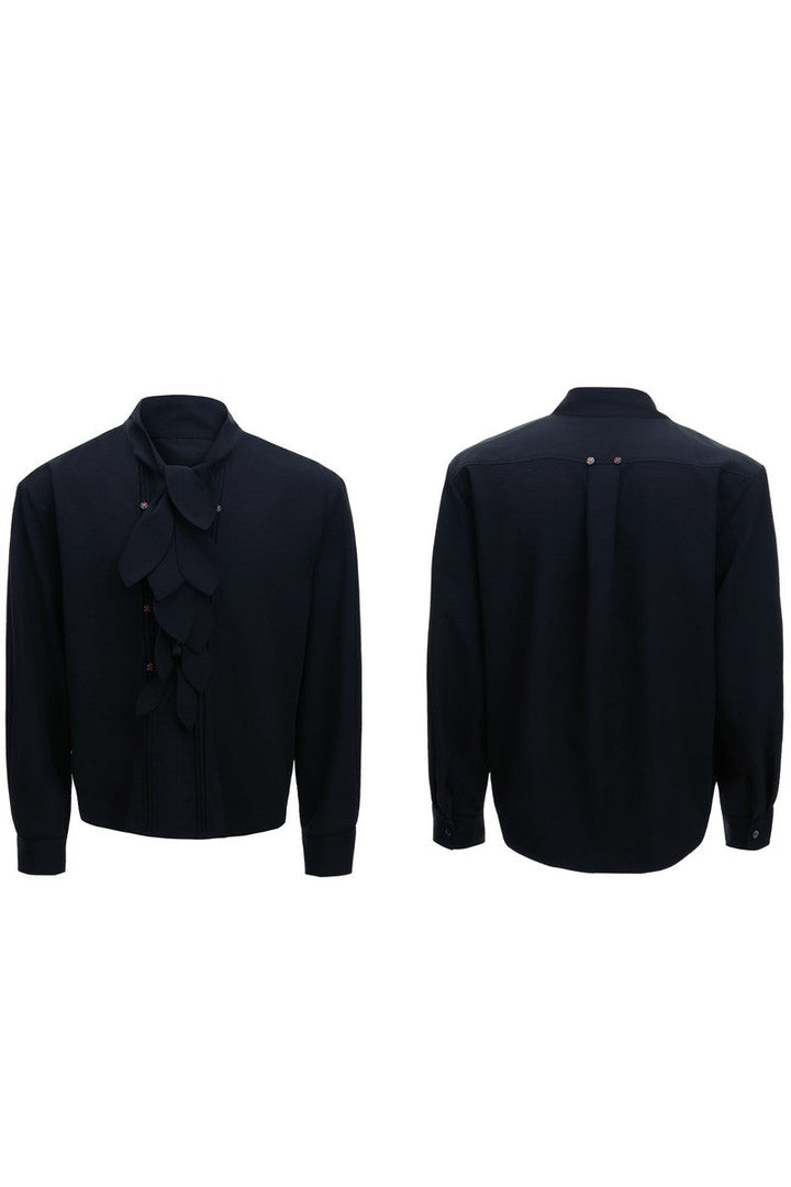 Scarf Neck Silk Shirt