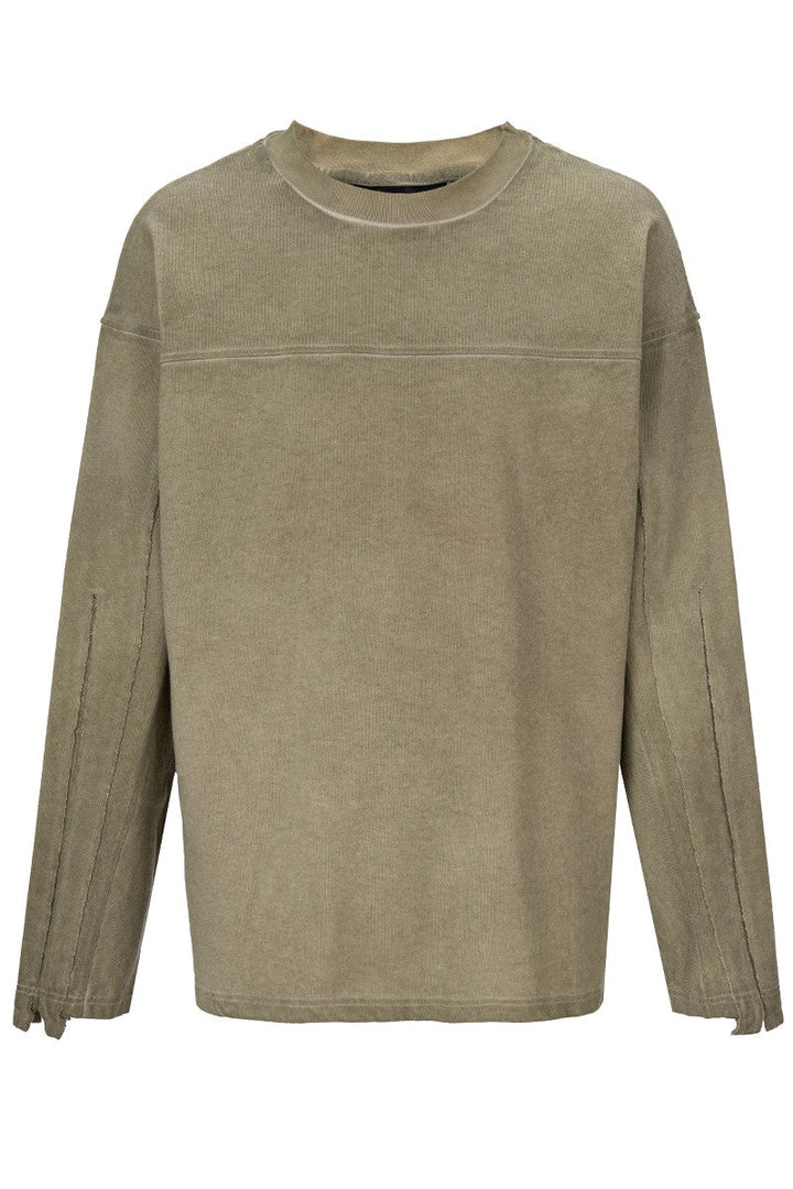 Distressed Patchwork Long Sleeve Tee