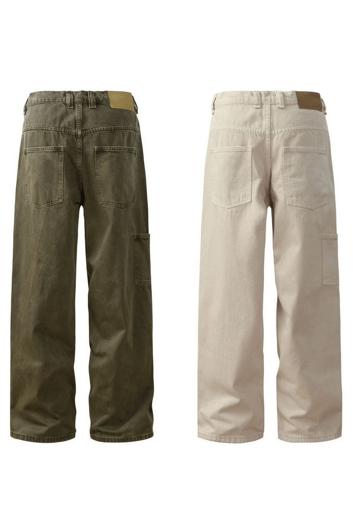 Two Tone Washed Wide Pants
