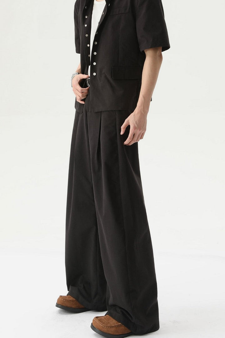 Western Style Buttoned Suit Trousers