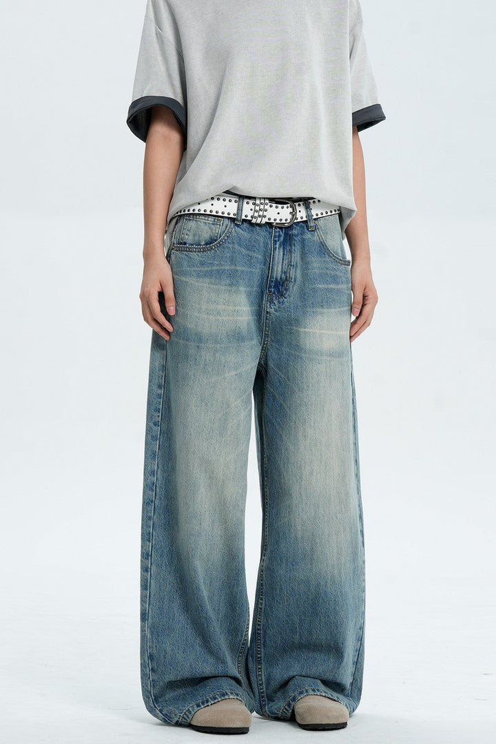 Straight Leg Blue Jeans