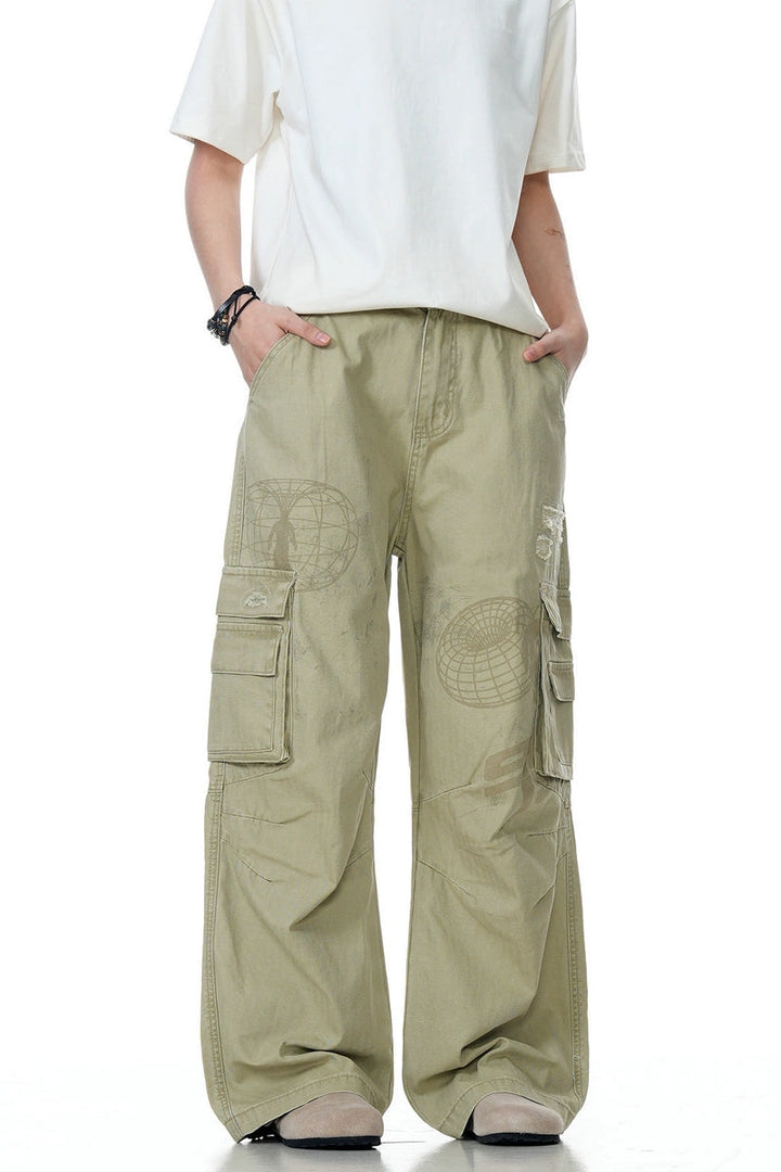 Distressed Multi-Pocket Cargo Pants