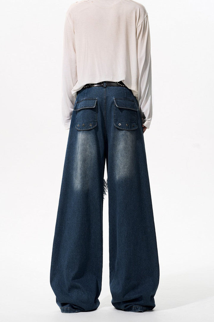 Studded Distressed Washed Jeans