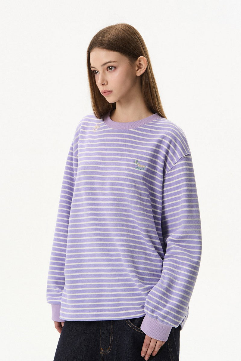 Nautical Stripe Embroidered Tee
