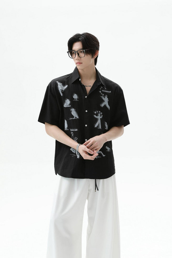 Tencel Phantom Print Short Sleeve Shirt