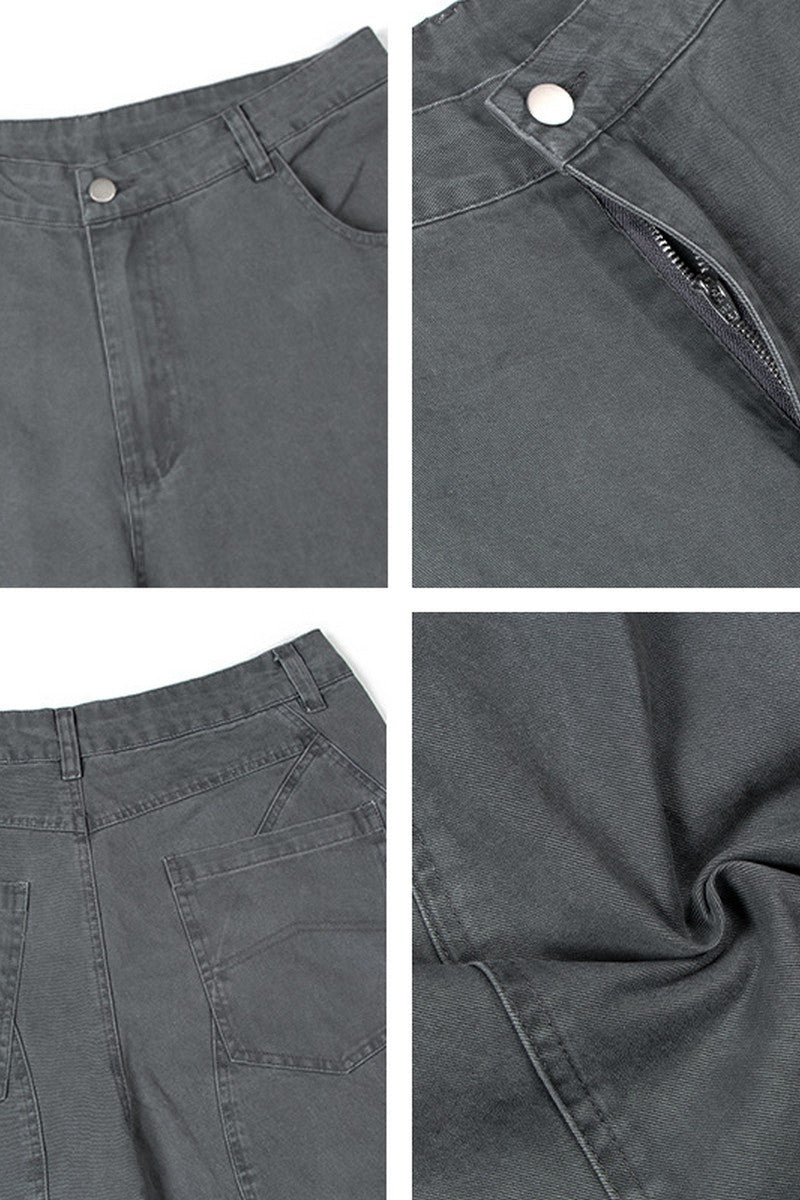 Multi Pocket Straight Work Pants