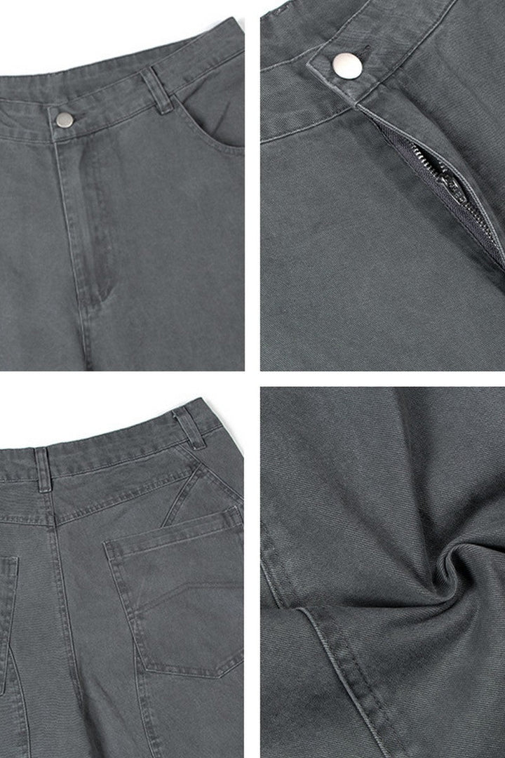 Multi Pocket Straight Work Pants