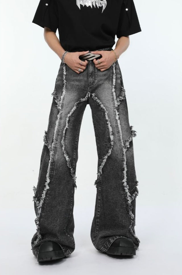 Frayed Patchwork Jeans