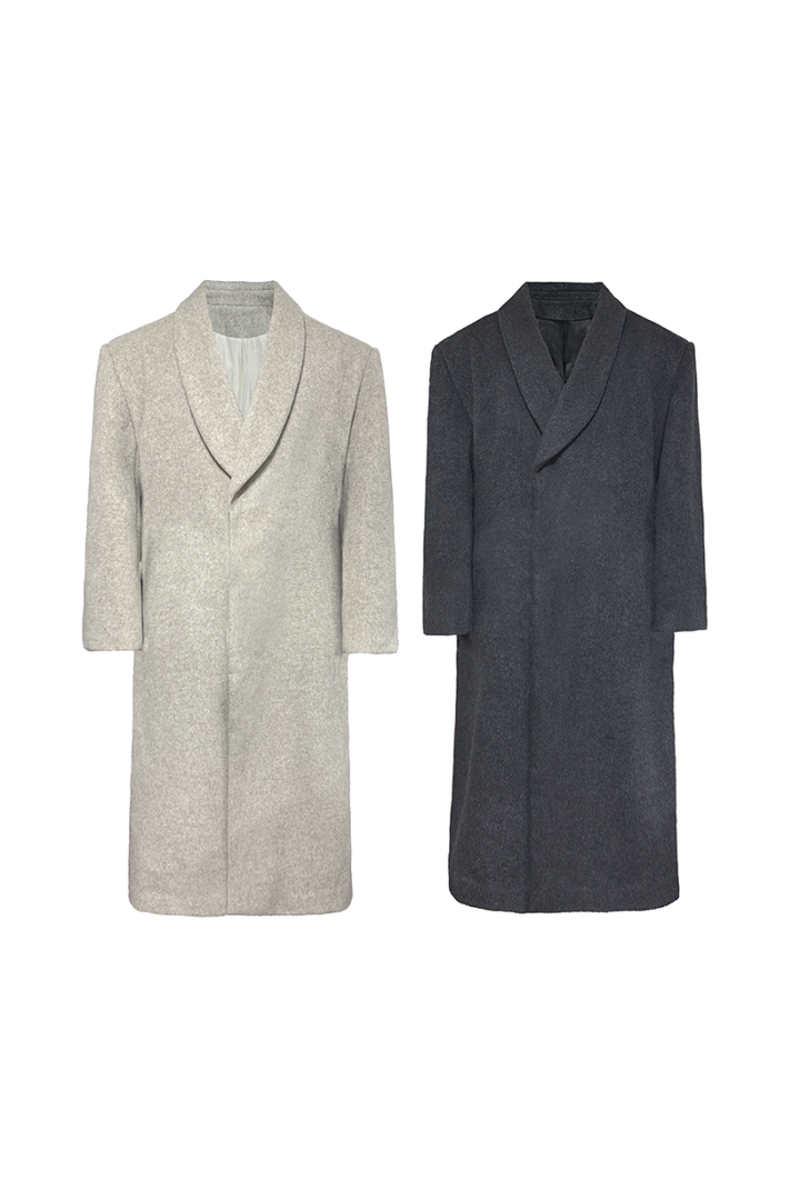 Wool Peaked Lapel Tailored Coat
