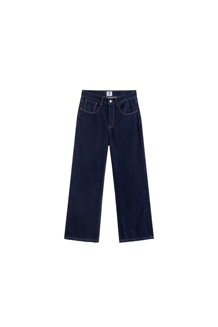 Raw Washed Flared Jeans