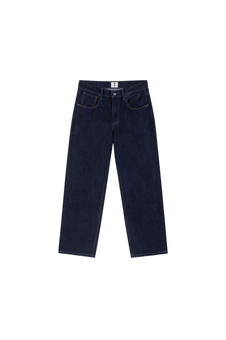 Raw Washed Straight Leg Jeans