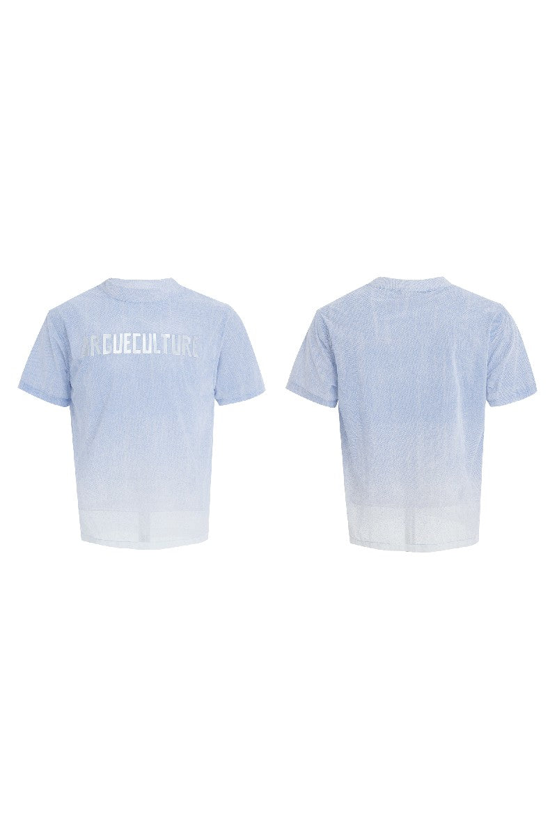 Ombre Denim Look Boxy Tee