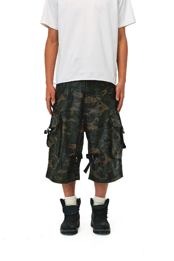 Waxed Camo Pocket Shorts