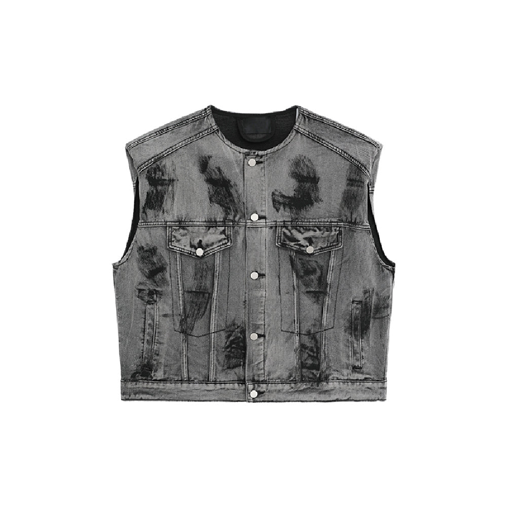 Painted Denim Vest