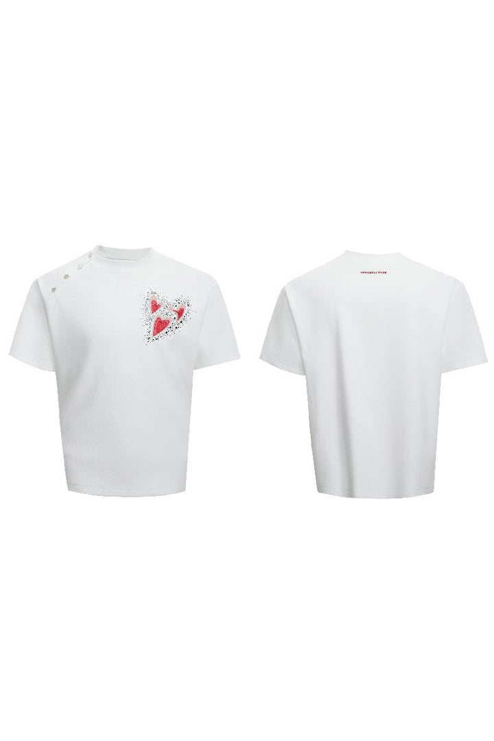 Asymmetrical Rhinestone Graphic Tee