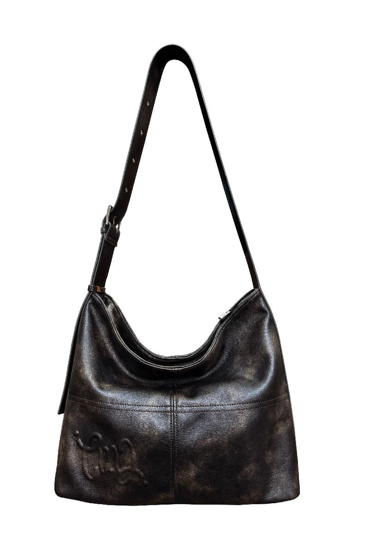 Distressed Wide Strap Tote Bag