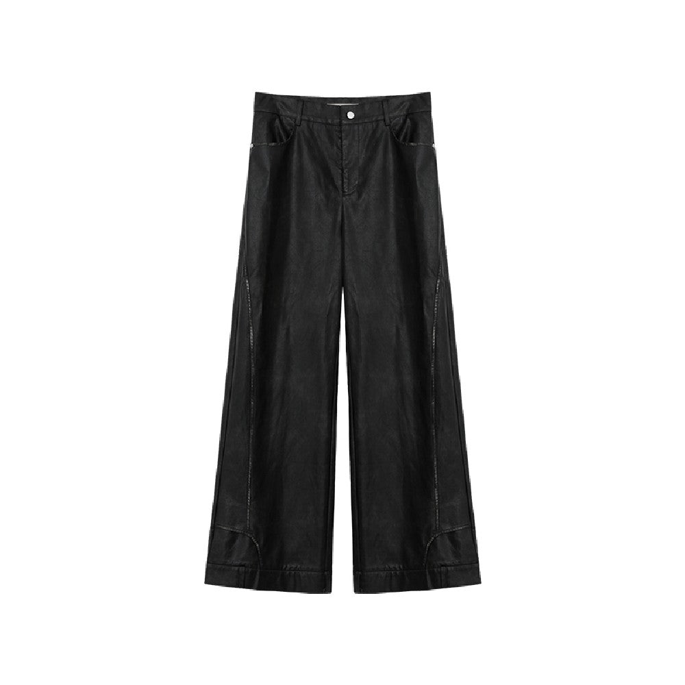 High Waist Straight Trousers