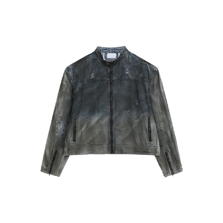 Shoulder Pads Washed Denim Jacket