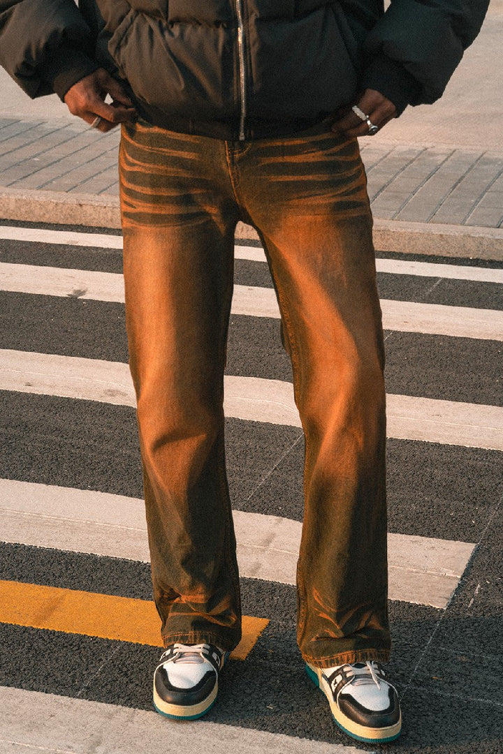 Retro Distressed Flared Jeans