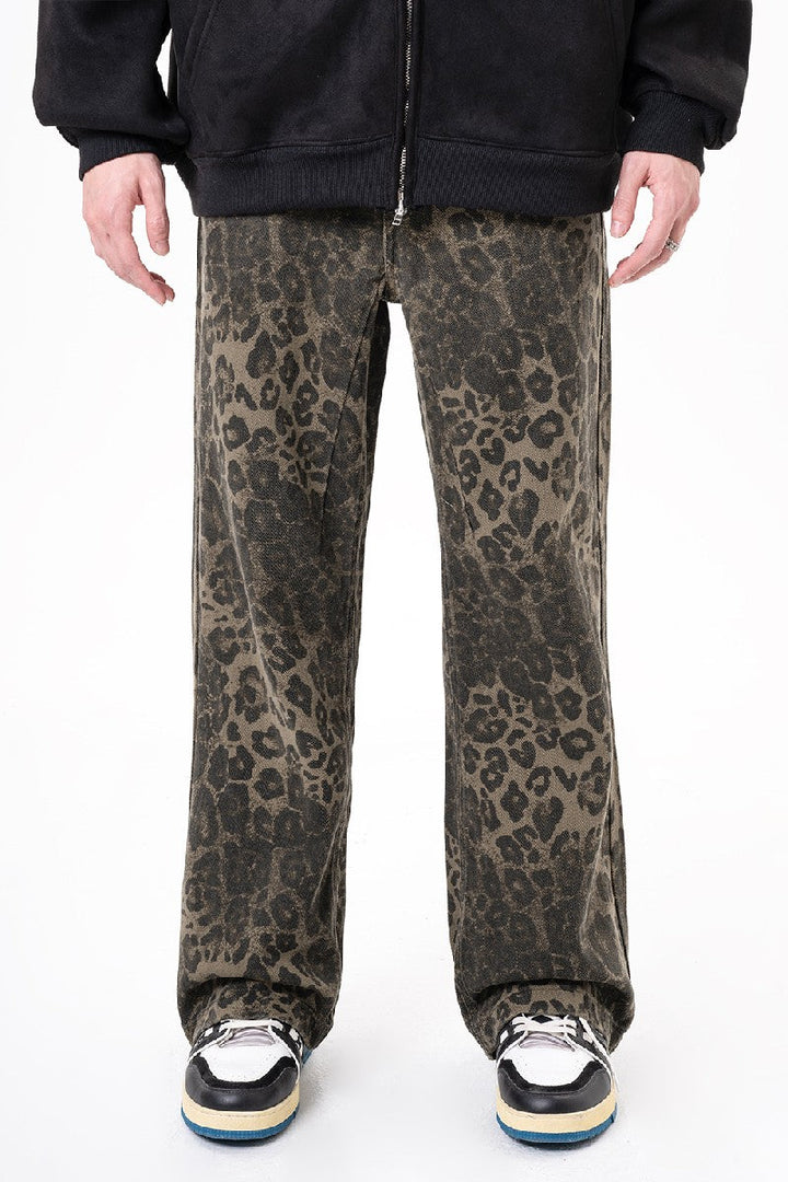 Leopard Straight Jeans