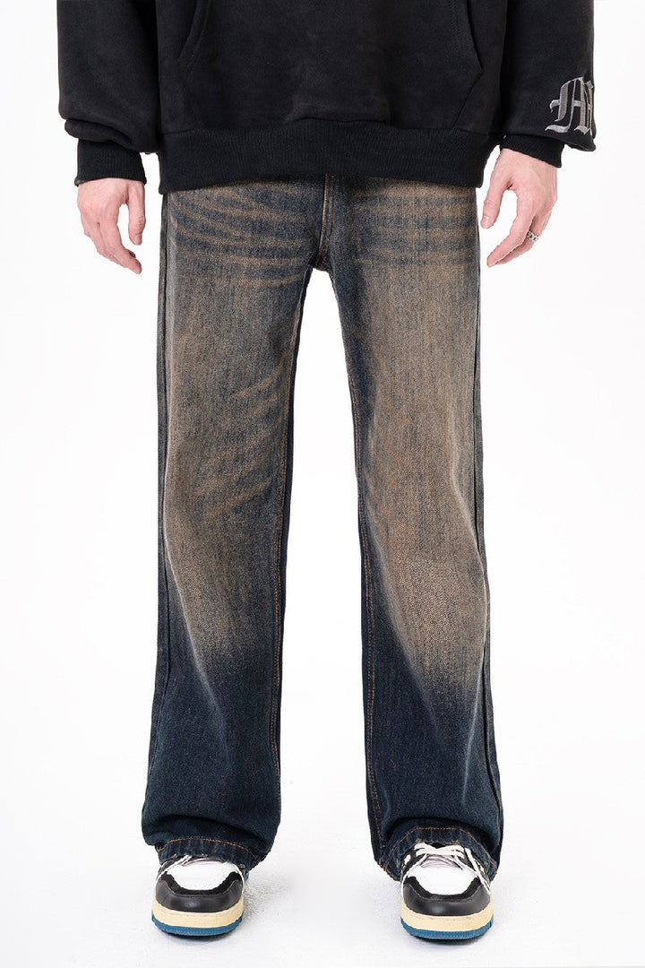 Distressed Straight Loose Jeans