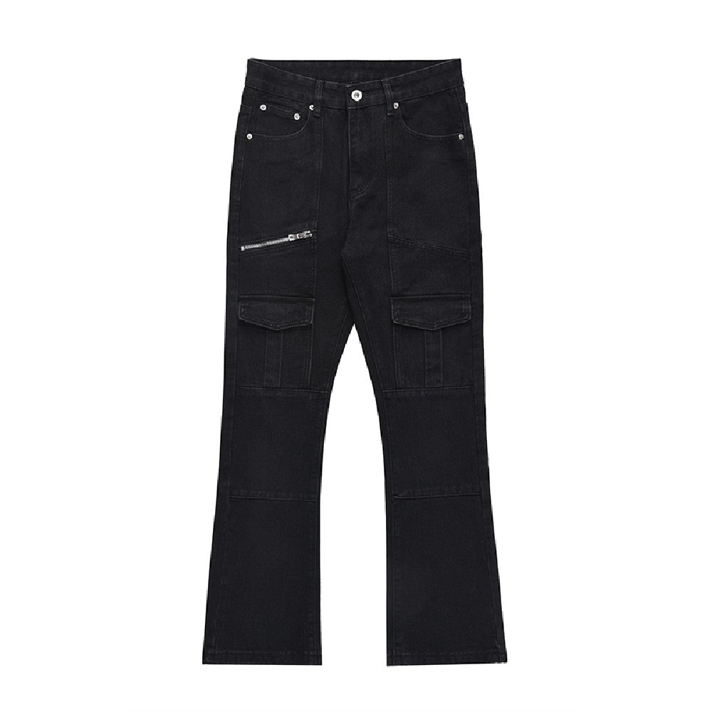 Straight Flared Cargo Trousers