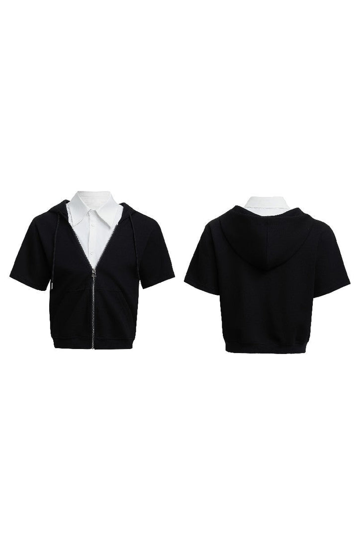 Hooded Patchwork Shirt