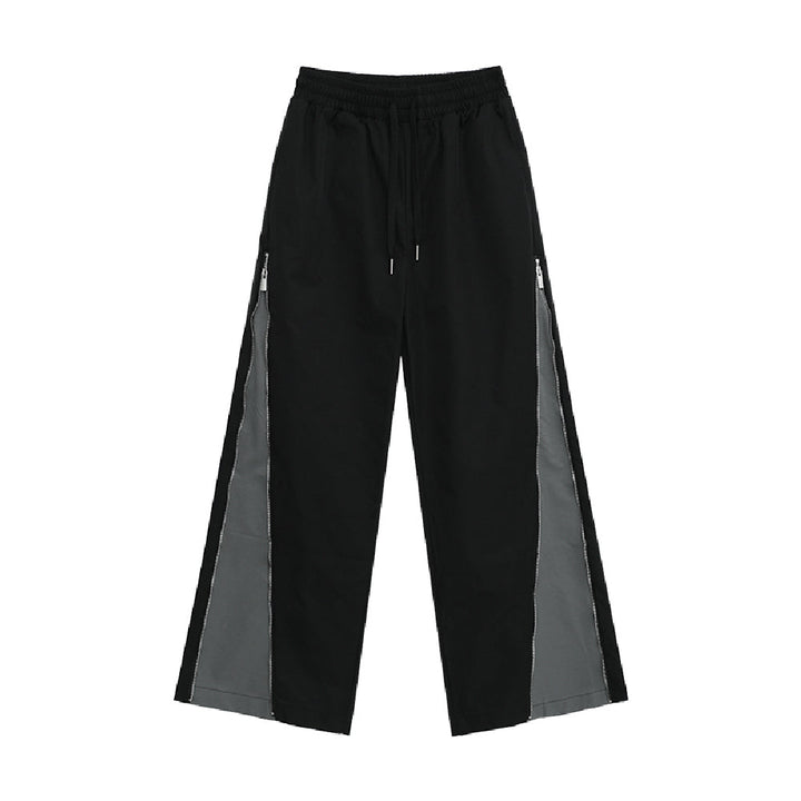 Colorblock Zip-Up Drawstring Pants