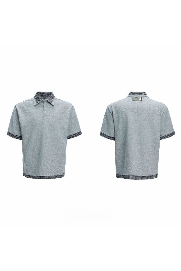Plaid Layered Polo Tee