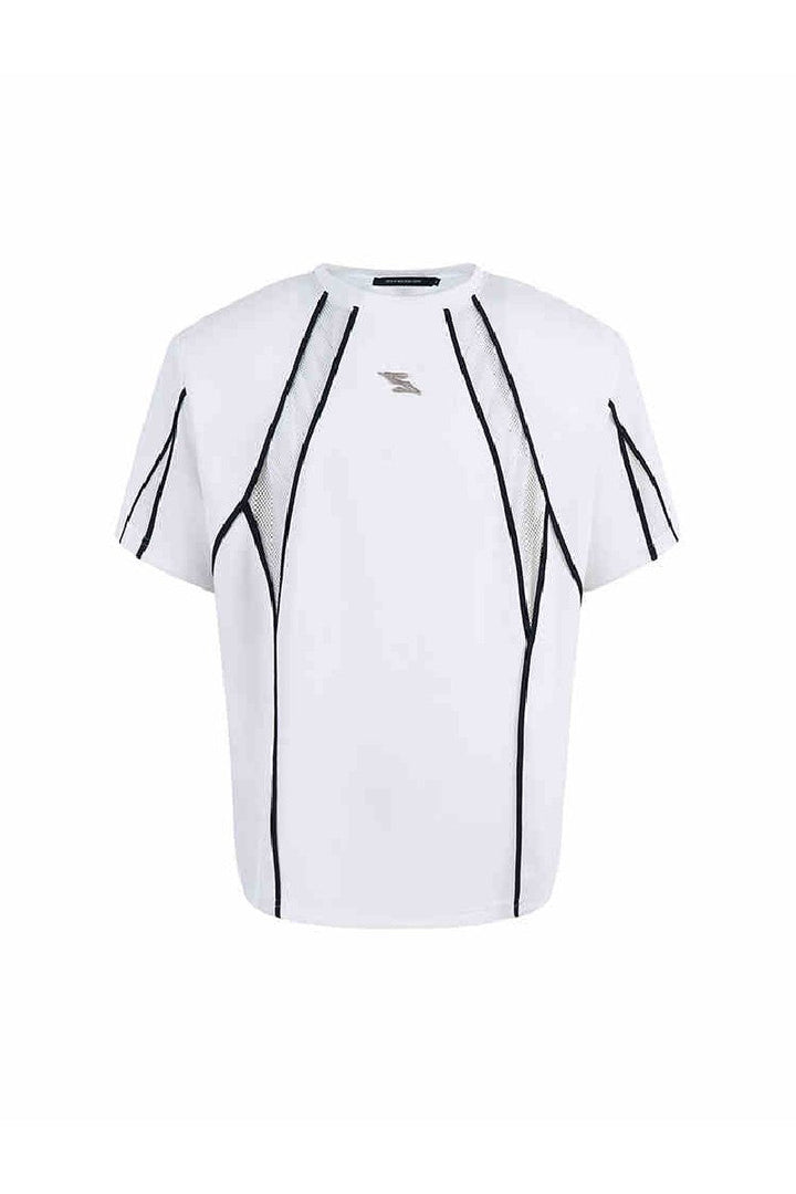 Mesh Panel Padded Shoulder Tee