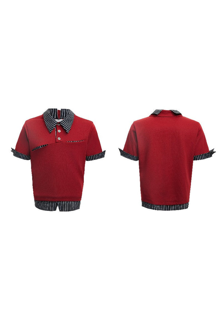 Layered Stripe Polo Tee