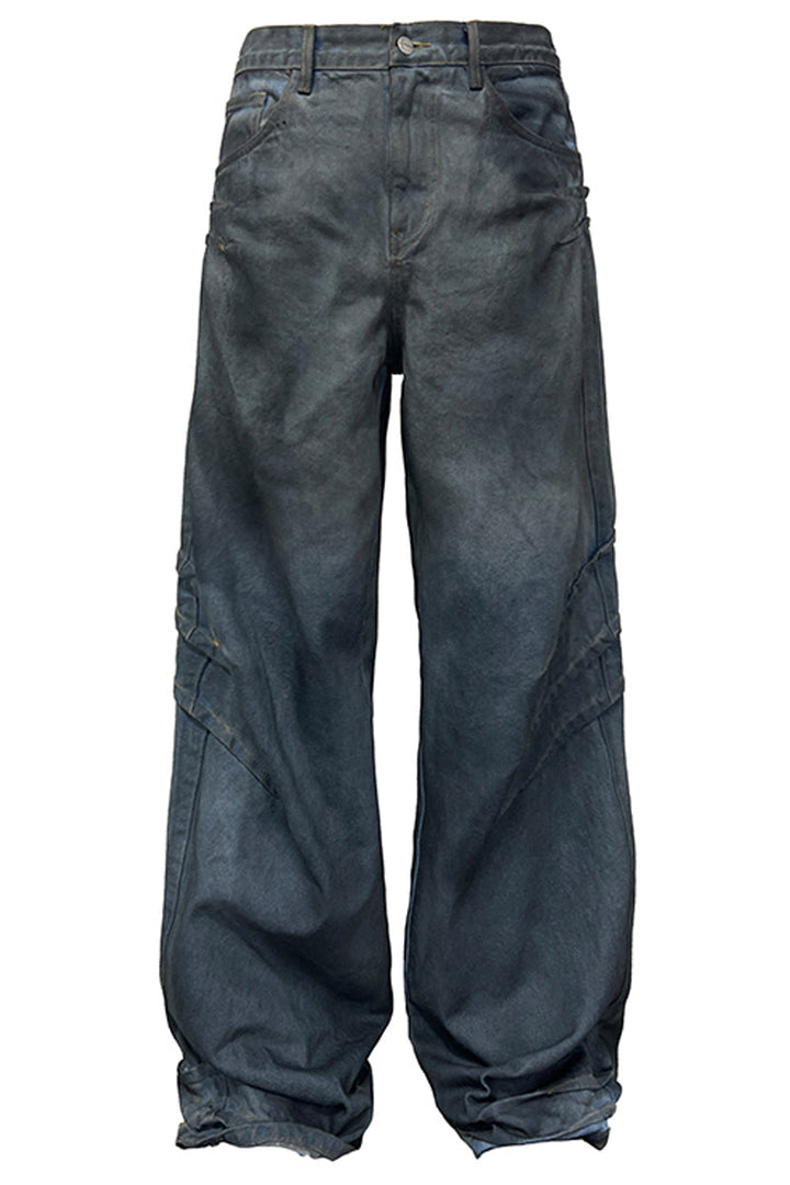 Scratched Distressed Glazed Jeans