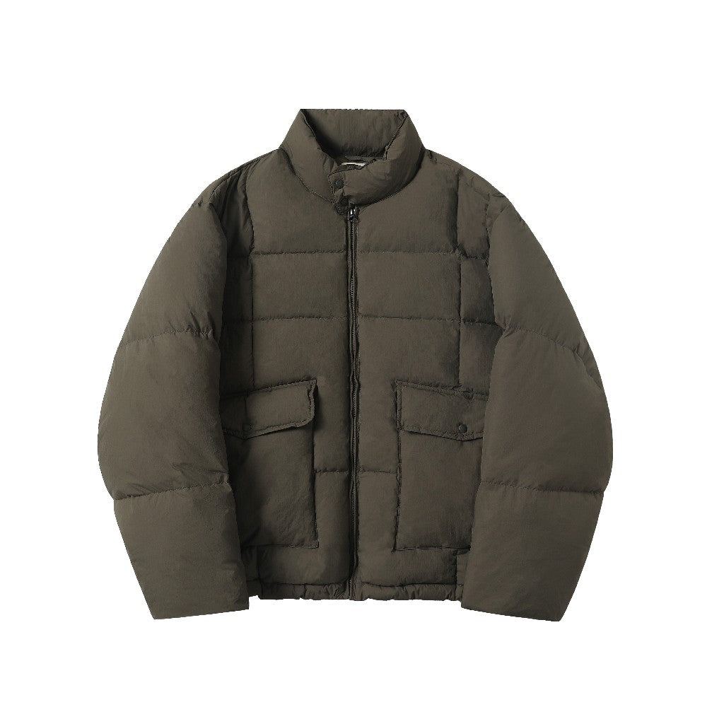 Windproof Down Jacket with White Duck Down