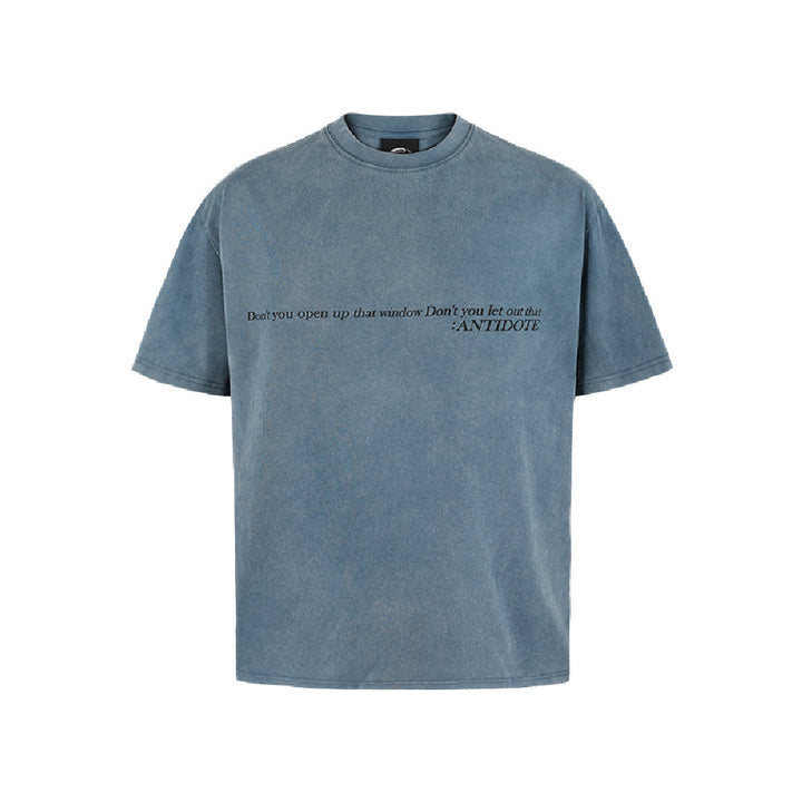 Washed Distressed Slogan Tee