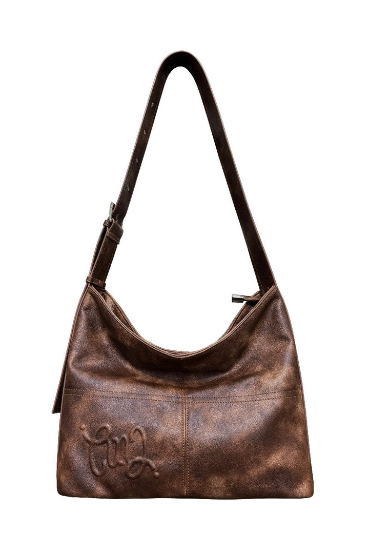 Distressed Wide Strap Tote Bag