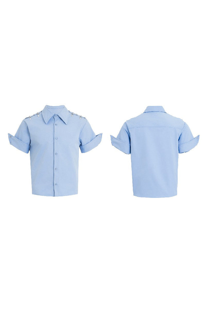 Metal Buckle Deconstructed Shirt