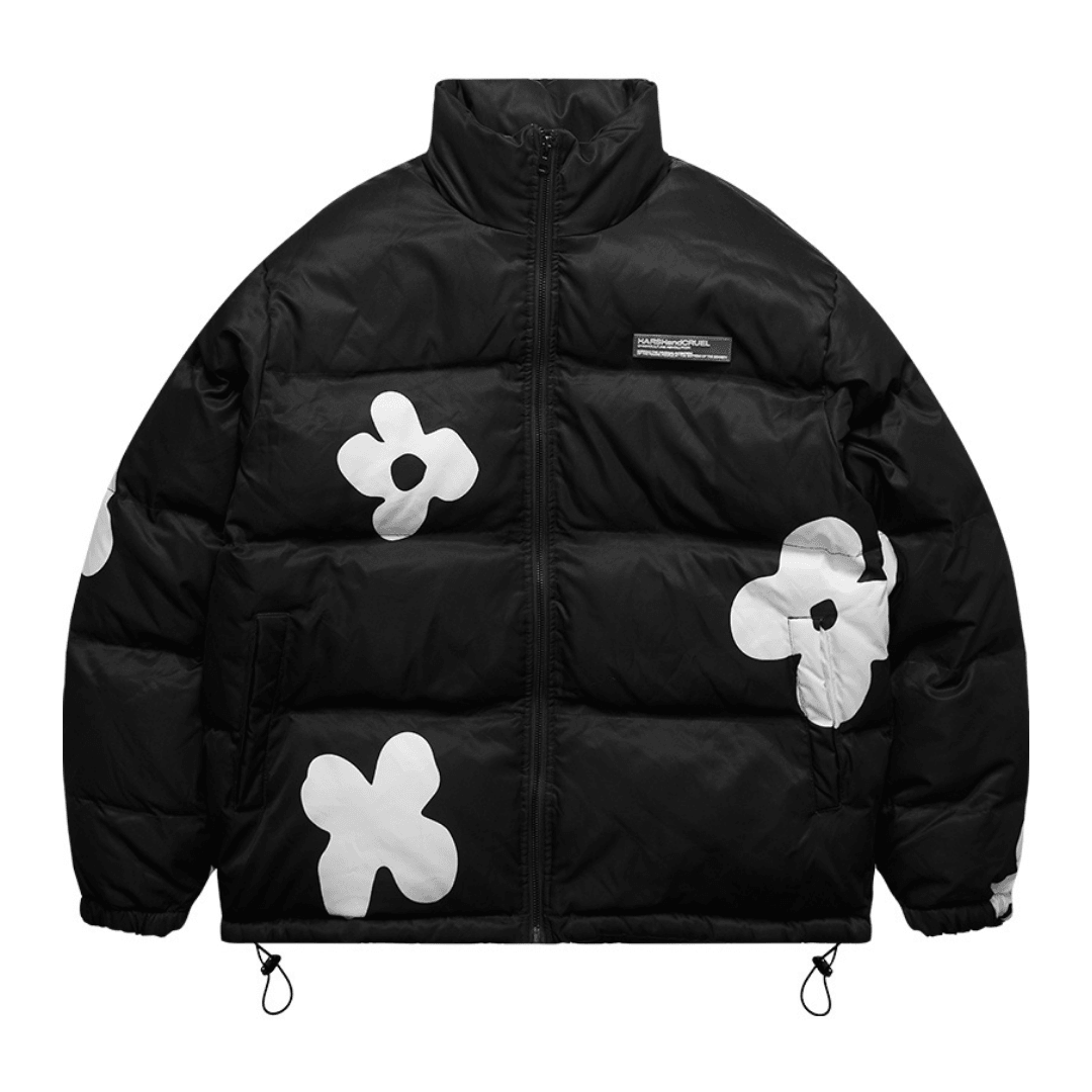 Handpainted Flowers Down Jacket