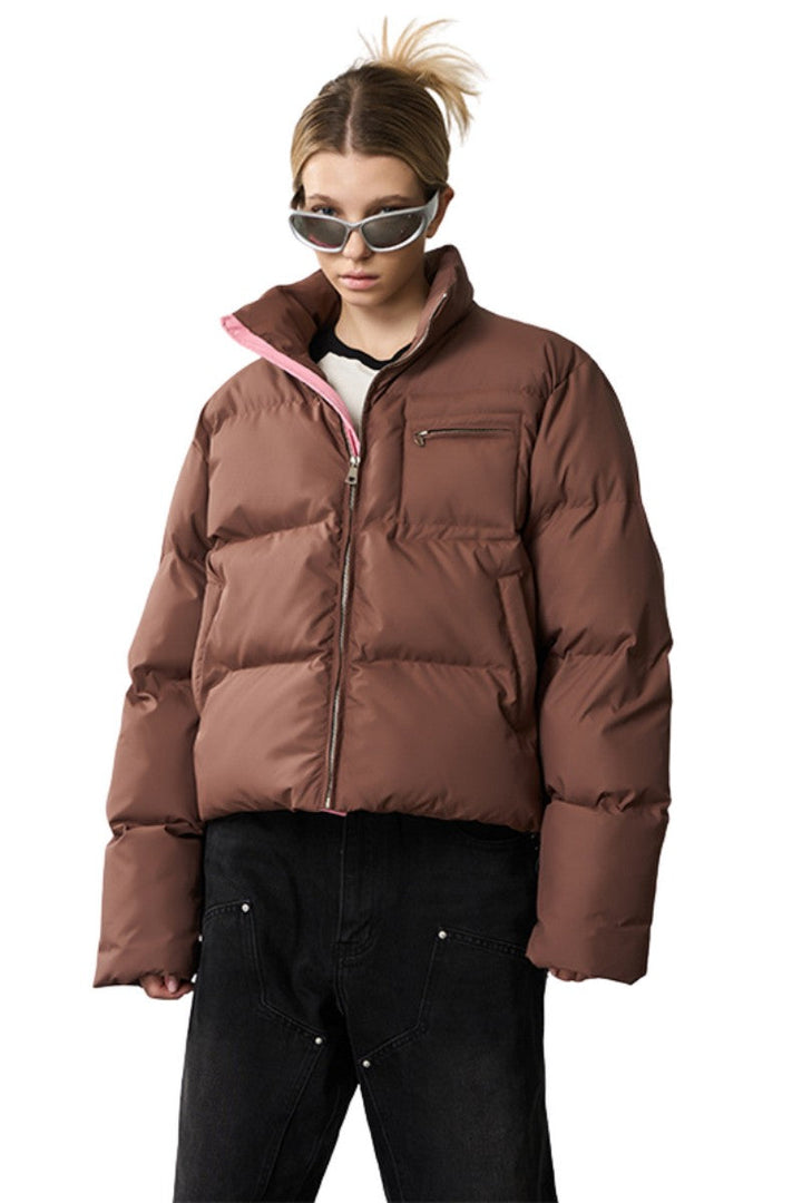 Contrast Zipper Padded Down Jacket