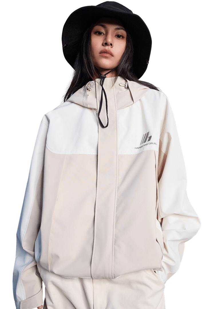 Colorblock Logo Windproof Jacket